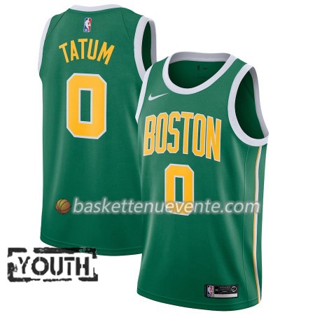 Maillot Basket Boston Celtics Jayson Tatum 0 2018-19 Nike Vert Swingman - Enfant